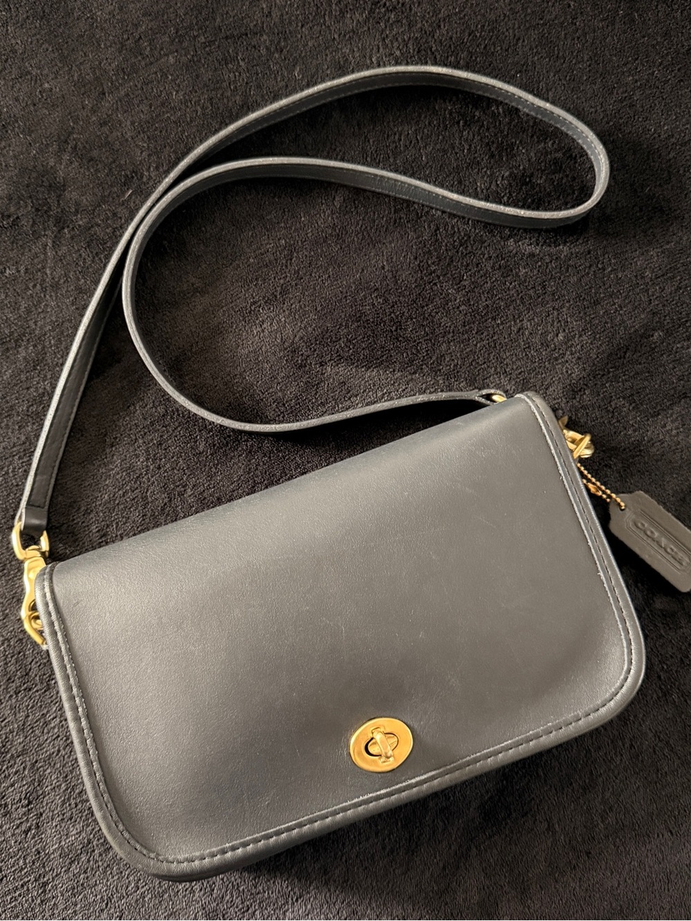 Coach Pre '94 1989 - 1993 Vintage Navy Blue Pocket Purse